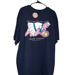 Simply Southern Tennis Turtle Graphic T-Shirt Size XXL